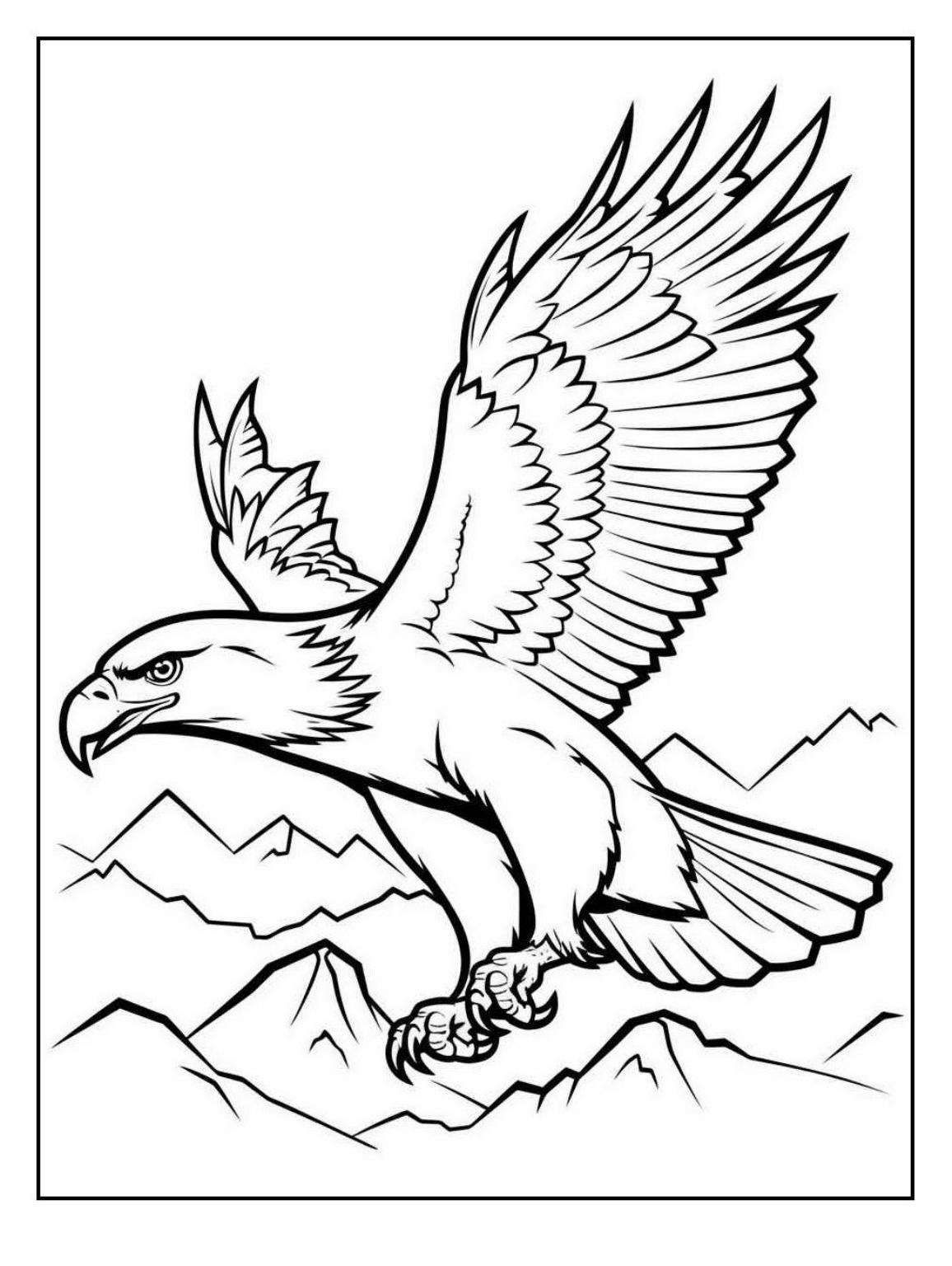 Malvorlagen Adler sucht nach Nahrung
