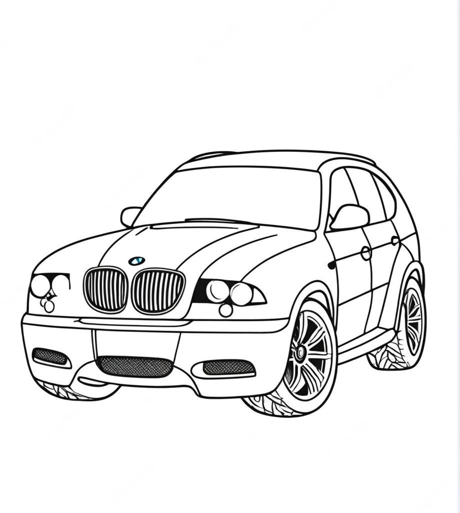 Ausmalbild BMW Jeep zum Ausdrucken
