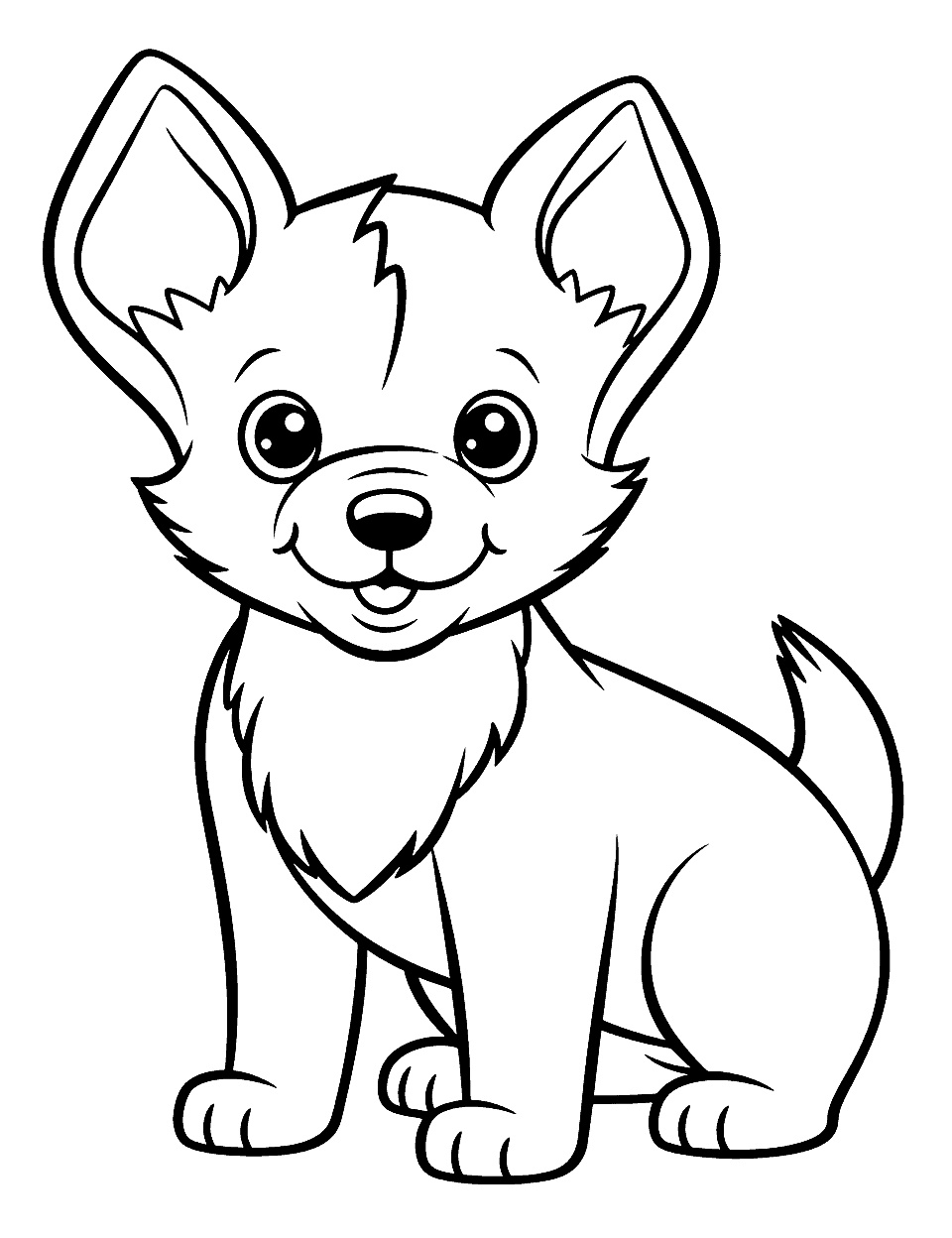 Ausmalbild Corgi Welpe zum Ausdrucken