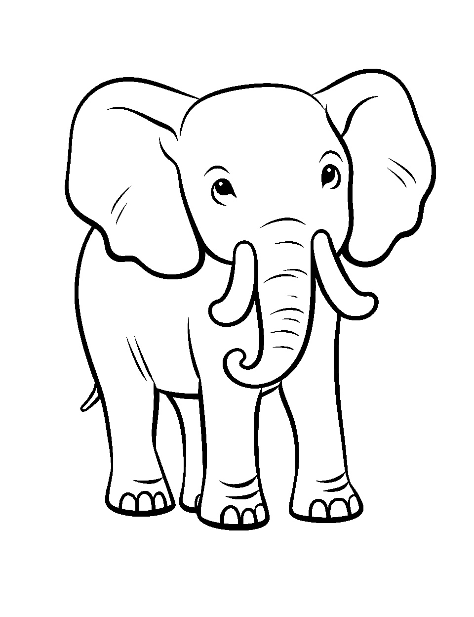 Ausmalbild Elefant Einfach zum Ausdrucken