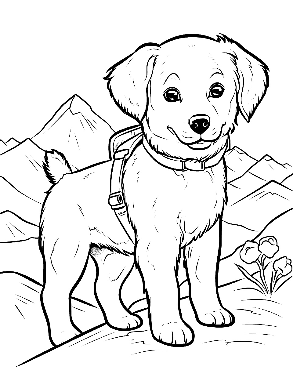 Ausmalbild Golden Retriever Welpe