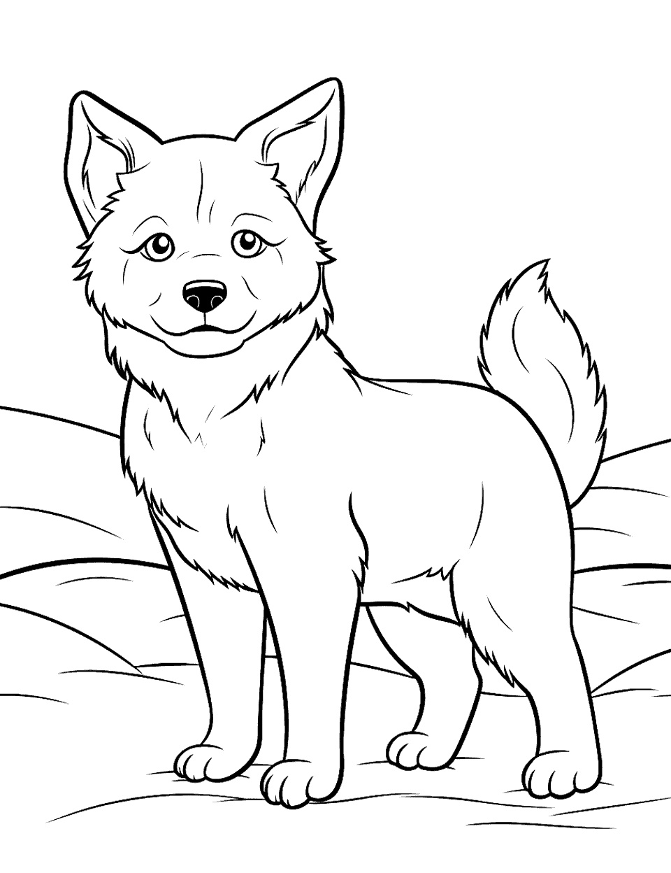 Ausmalbild Husky Welpe zum Ausdrucken