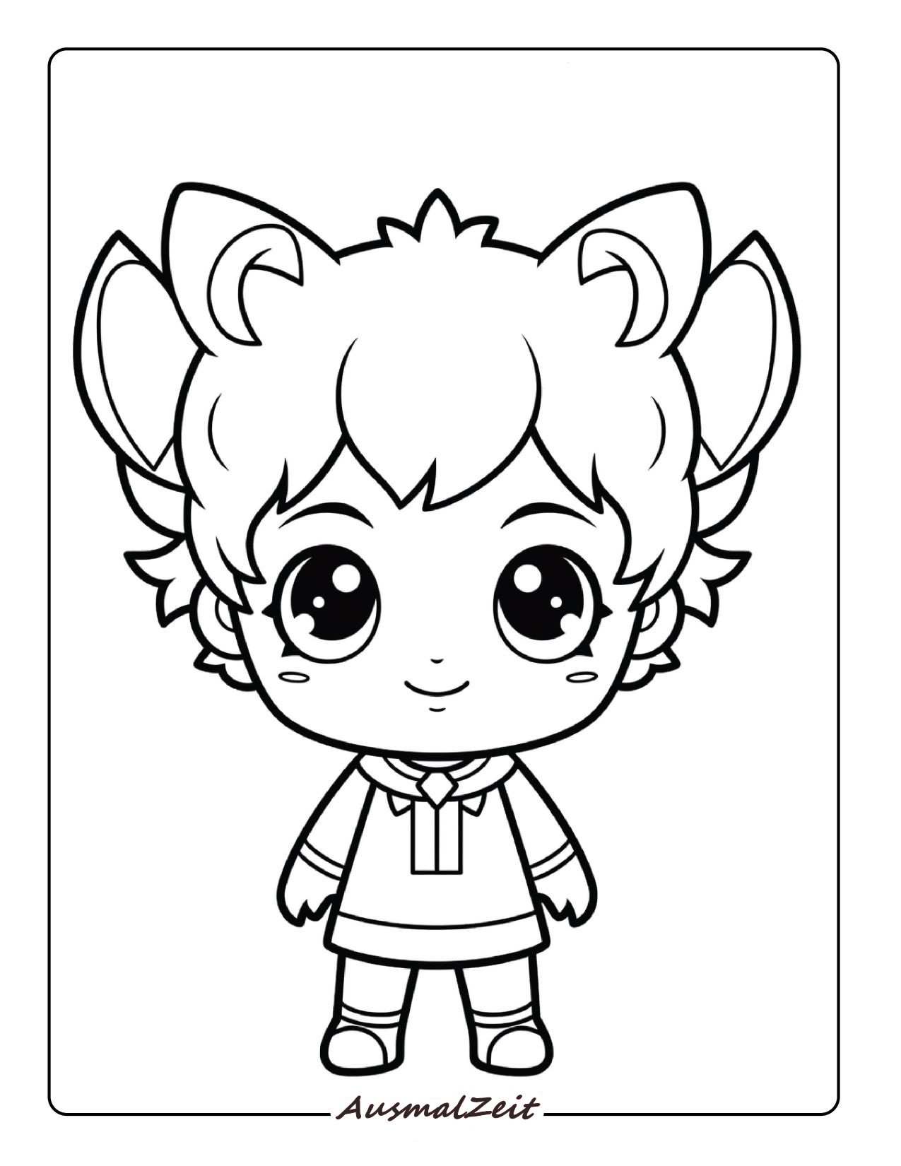 Ausmalbild Kawaii Anime