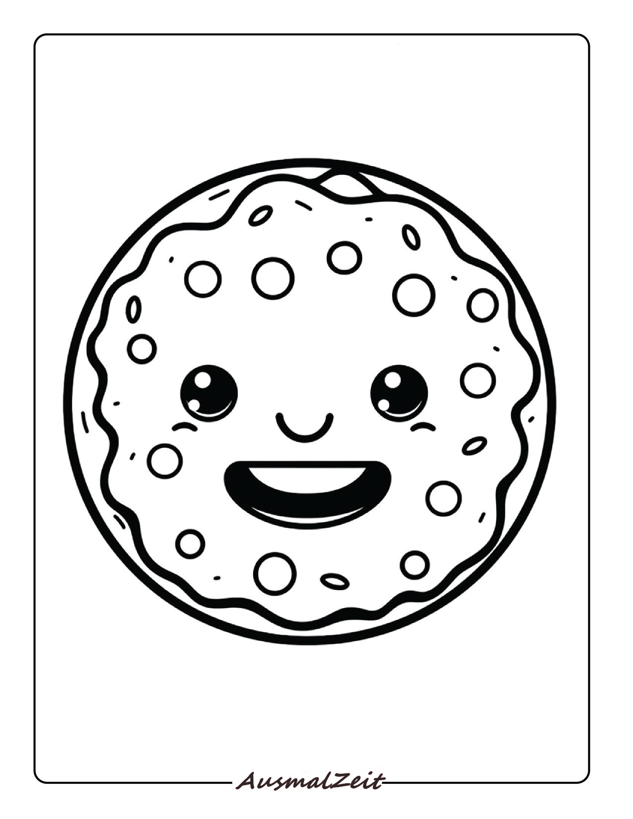 Ausmalbild Kawaii Donut