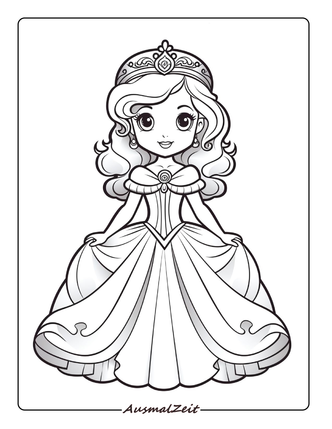 Prinzessin Ausmalbild Einfach zum Ausdrucken
