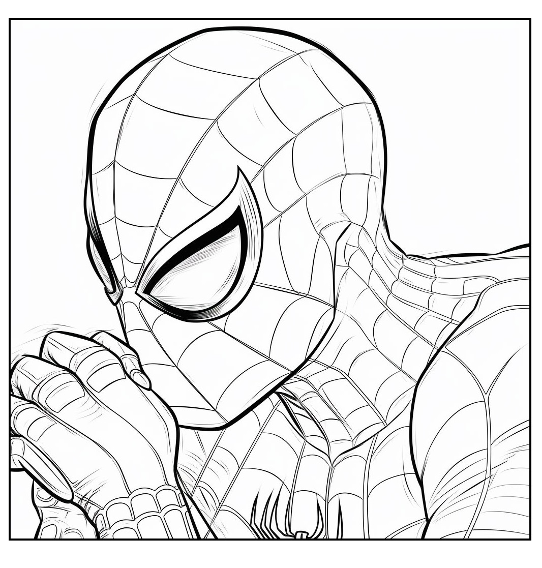 Ausmalbild Spiderman Superhero