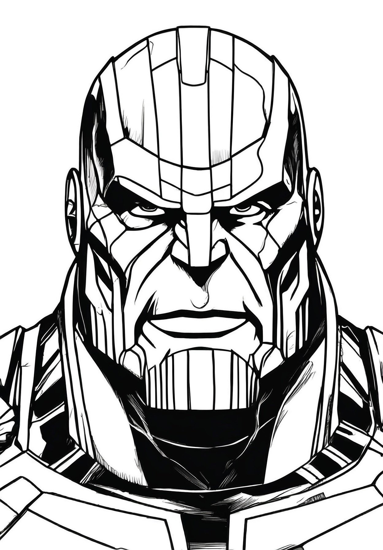 Ausmalbild Thanos Kopf zum Ausdrucken
