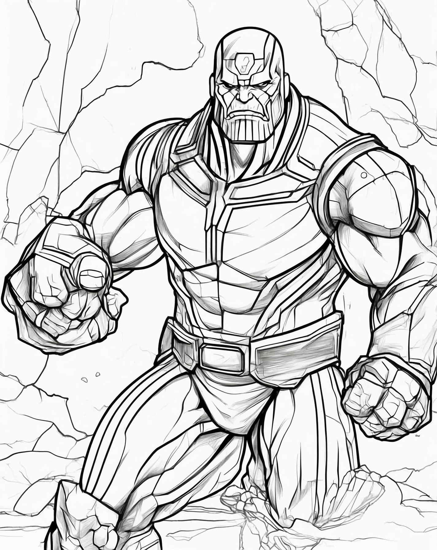 Ausmalbild Thanos wird Sehr Wütend