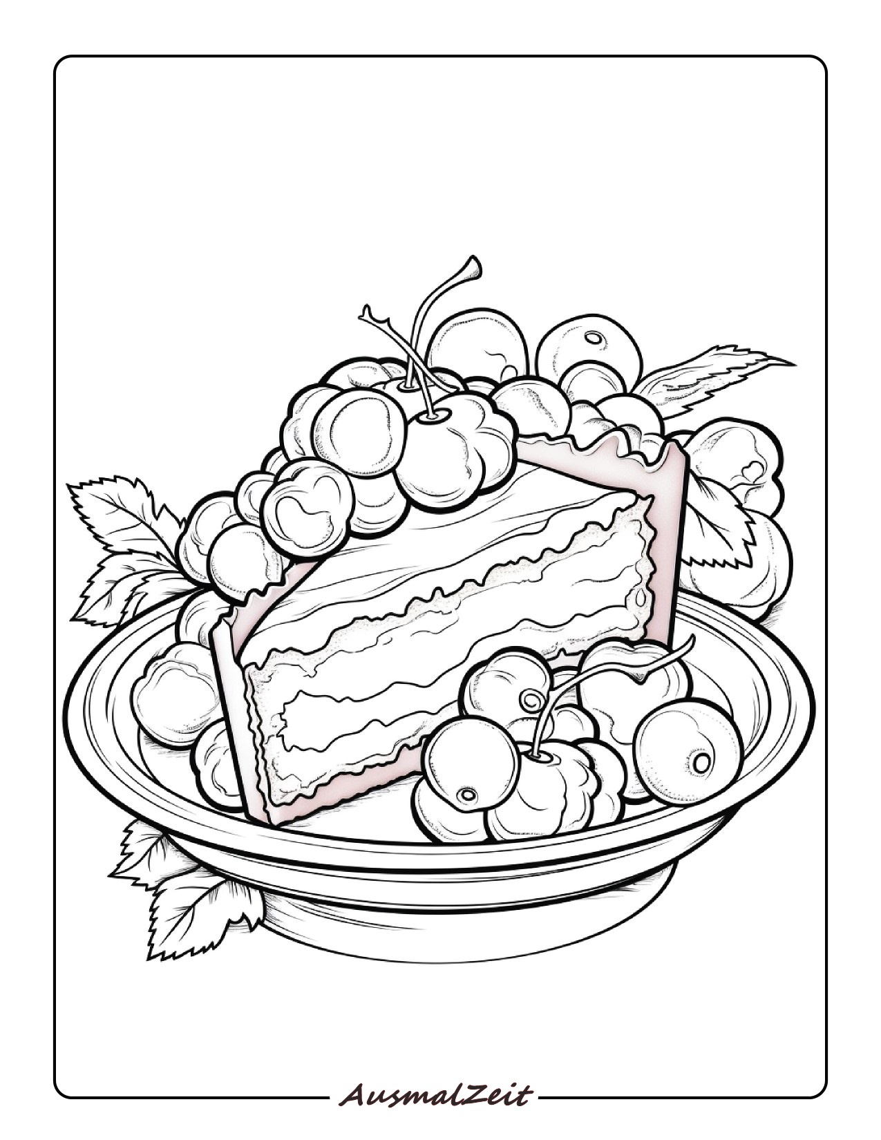 Ausmalbild Torte zum Ausdrucken