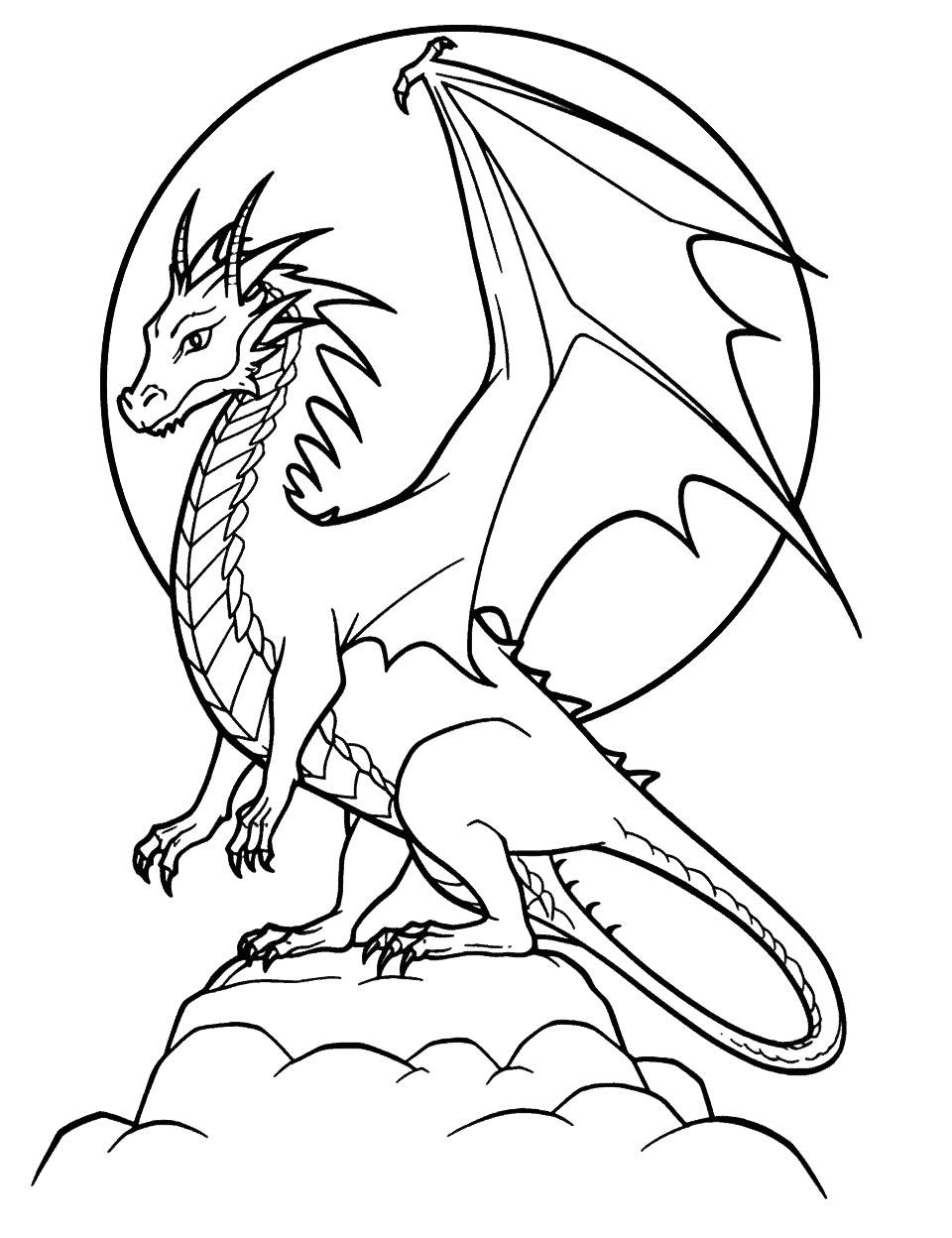 Ausmalbild Nightwing Drachen
