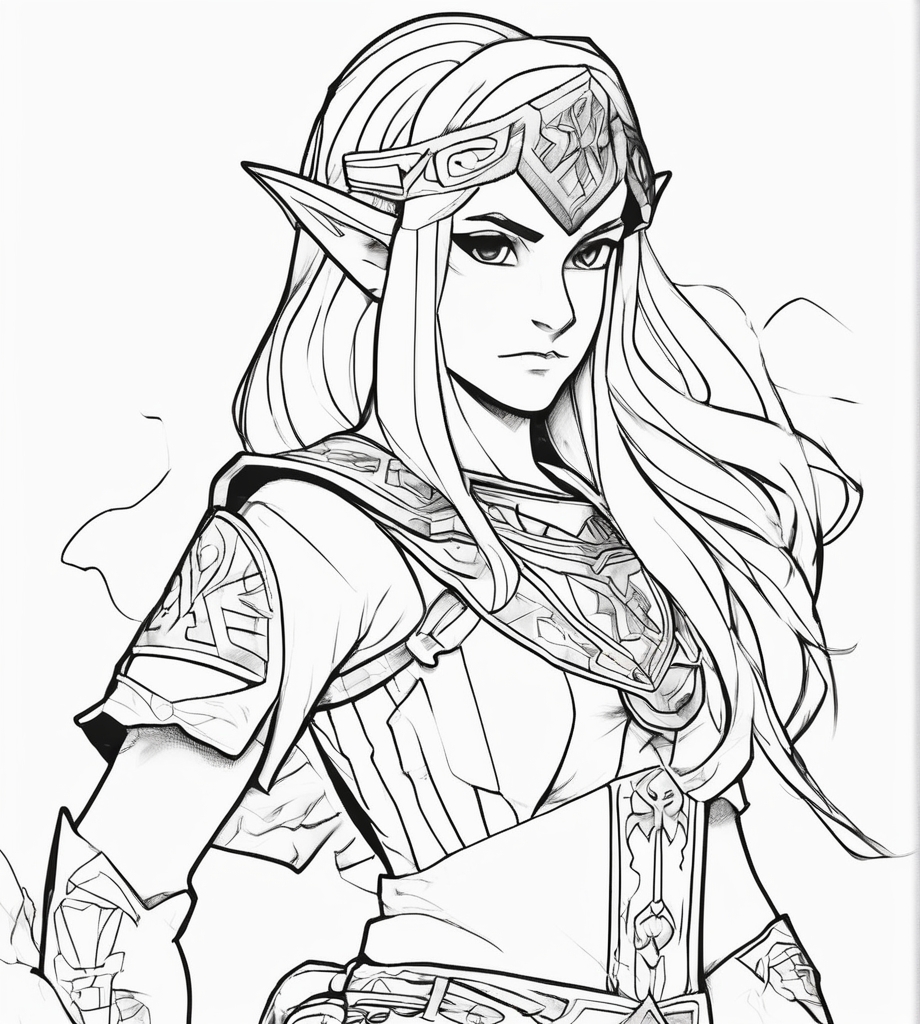 Ausmalbild Zelda Breath Of The wild Kostenlos