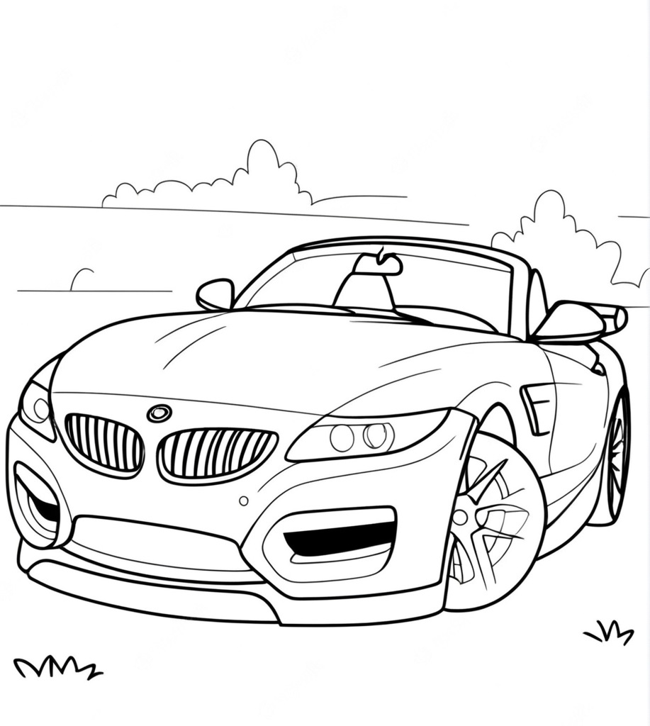 BMW Z4 Cabriolet Ausmalbilder für Kinder