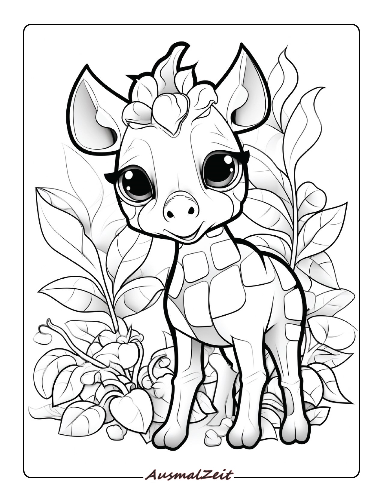 Baby Giraffe Ausmalbild - Tiere Ausmalbilder