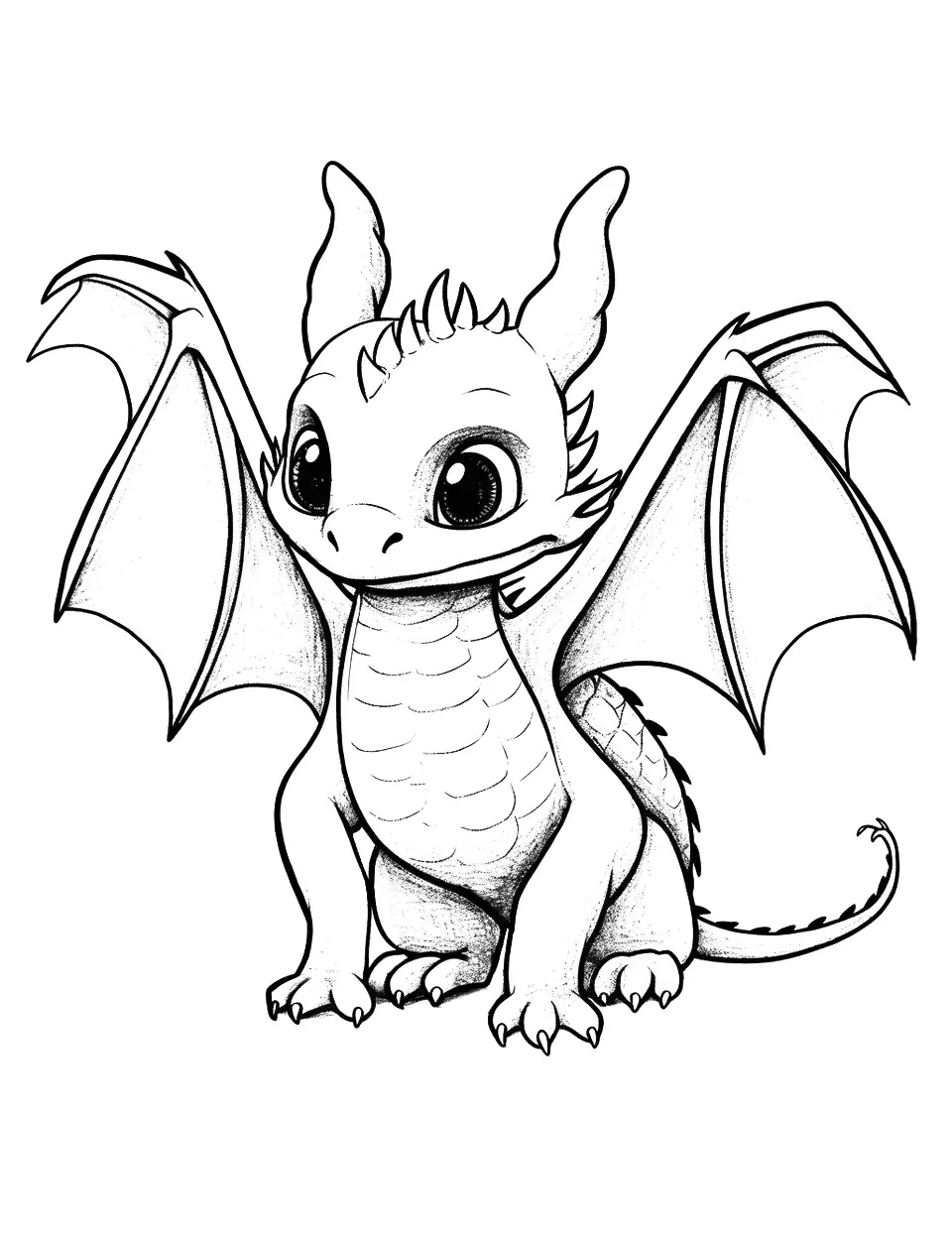 Baby Night Fury Drache Ausmalbild