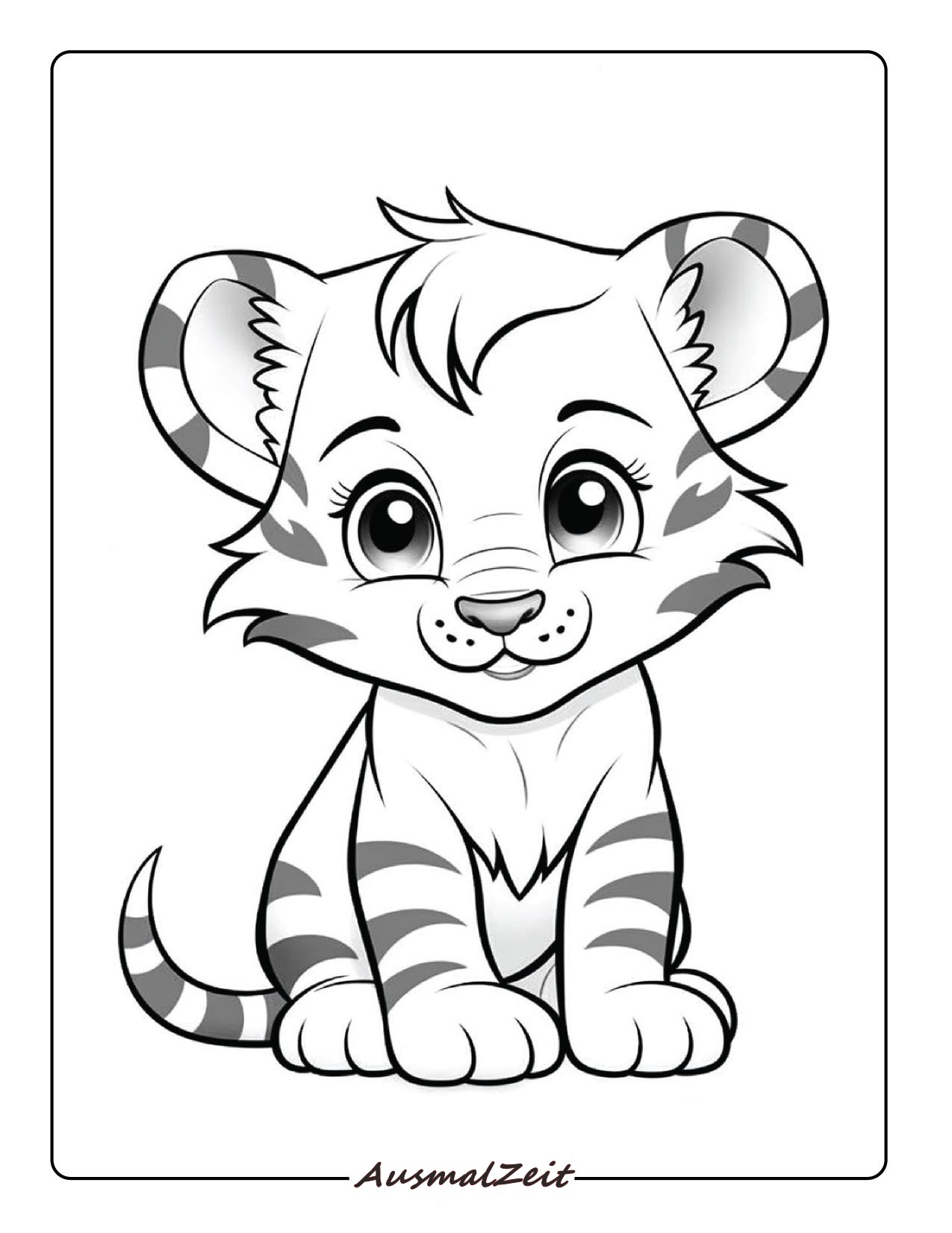 Baby Tiger Ausmalbild zum Ausdrucken