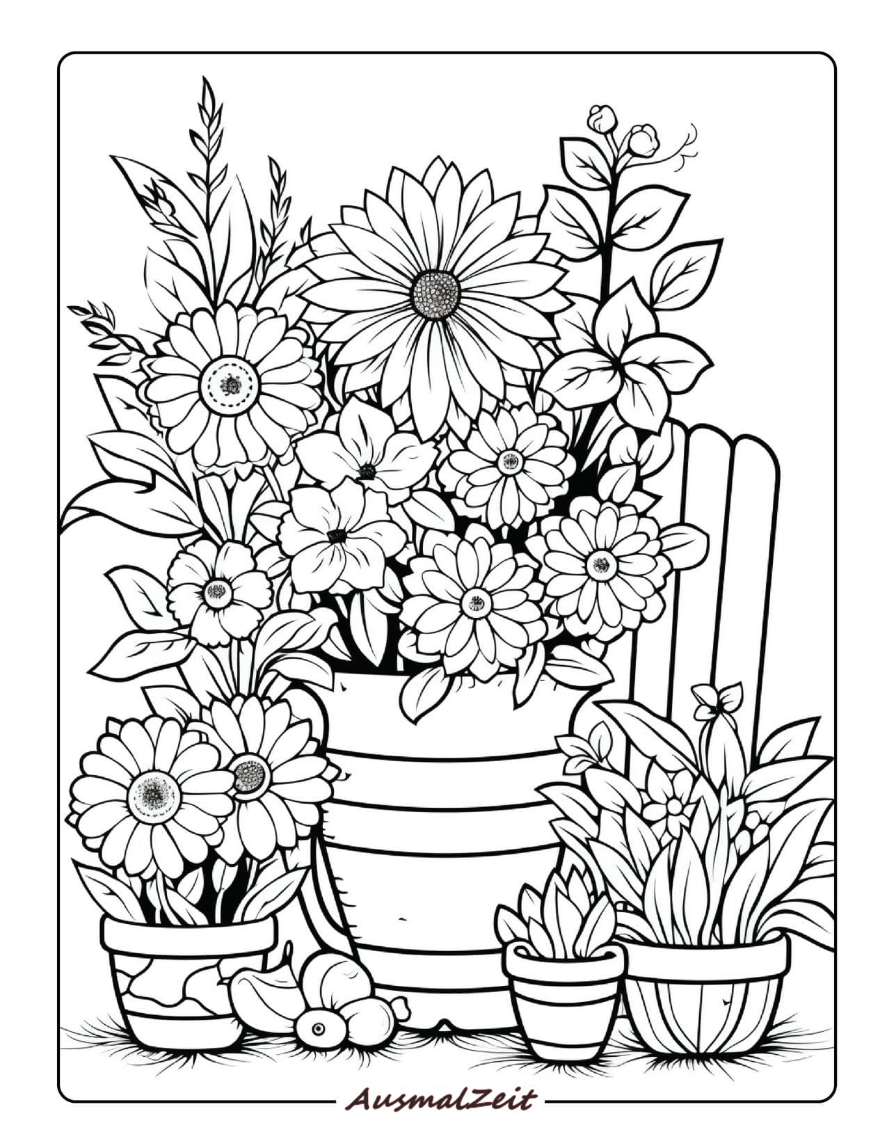 Blumen Garten Malvorlagen zum Ausdrucken