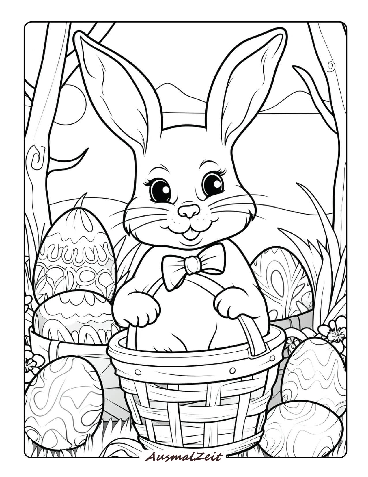 Bunny Bliss Ostern Ausmalbild