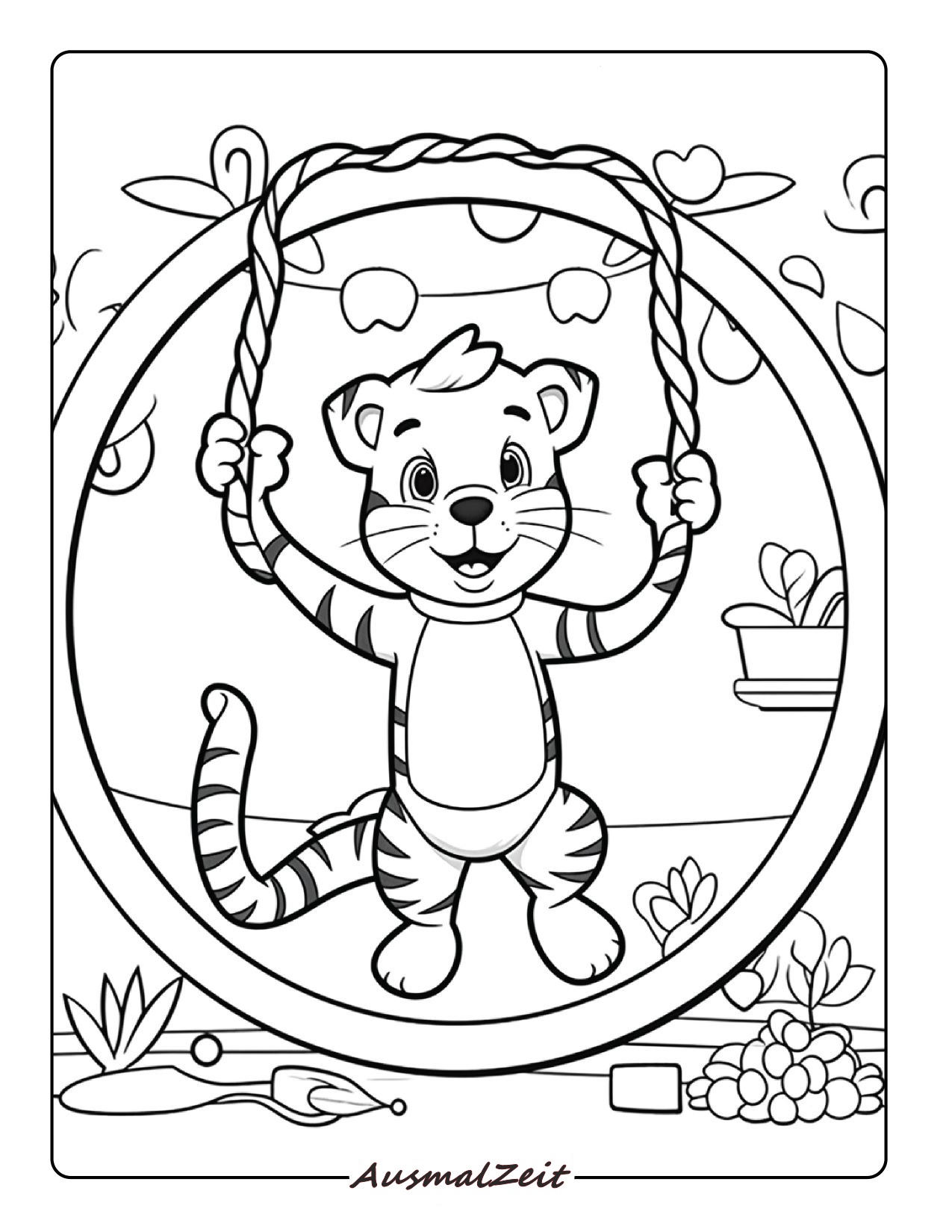 Cartoon Tiger zum Ausmalen