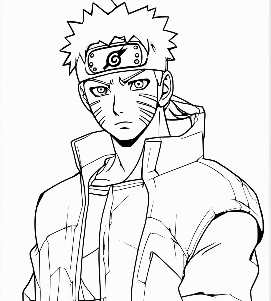 Detaillierte Ausmalbild Naruto zum Ausdrucken - Kostenlos
