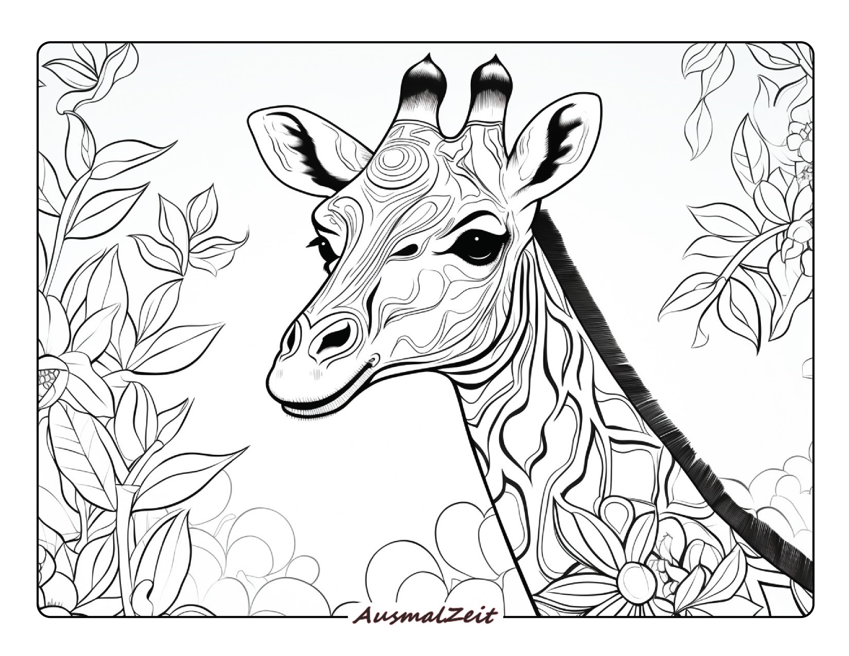 Detaillierte Giraffe Ausmalbild