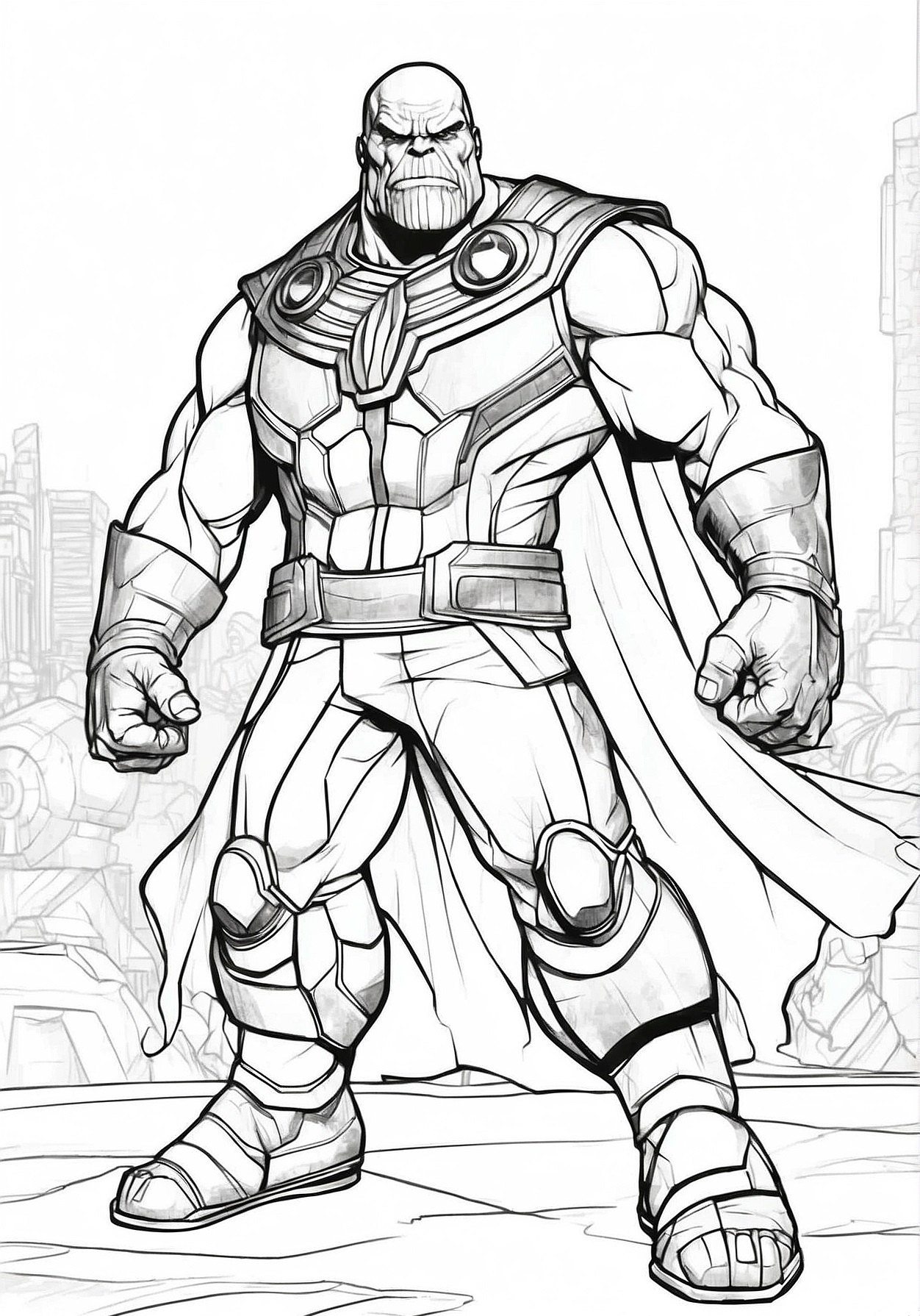 Detaillierte Thanos Ausmalbild