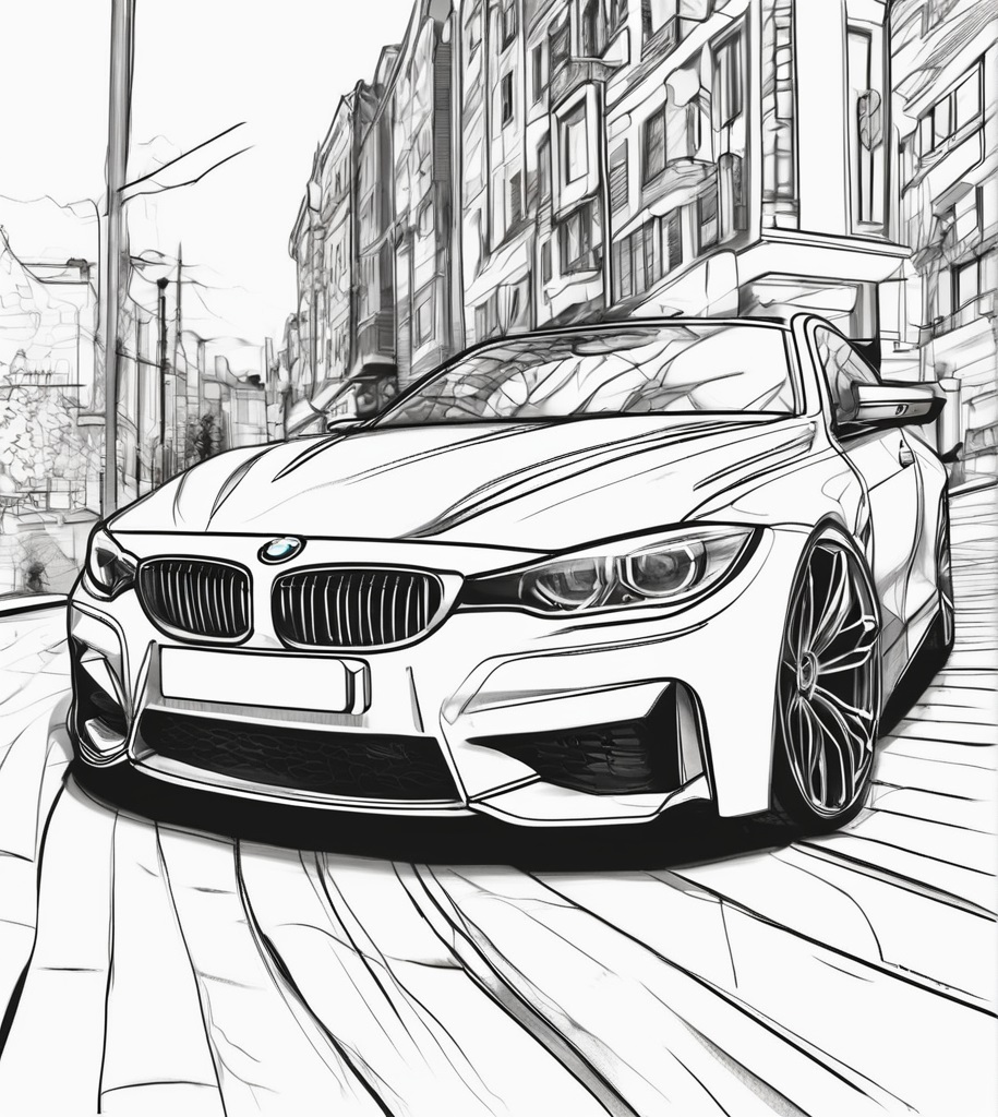 Detaillierter BMW Ausmalbild zum Ausdrucken und Herunterladen