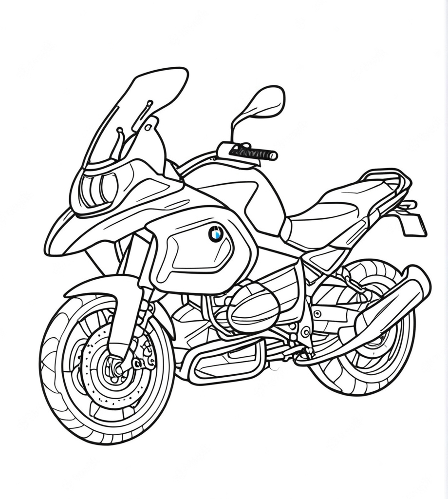 Eines BMW Polizei Motorrad Ausmalbild