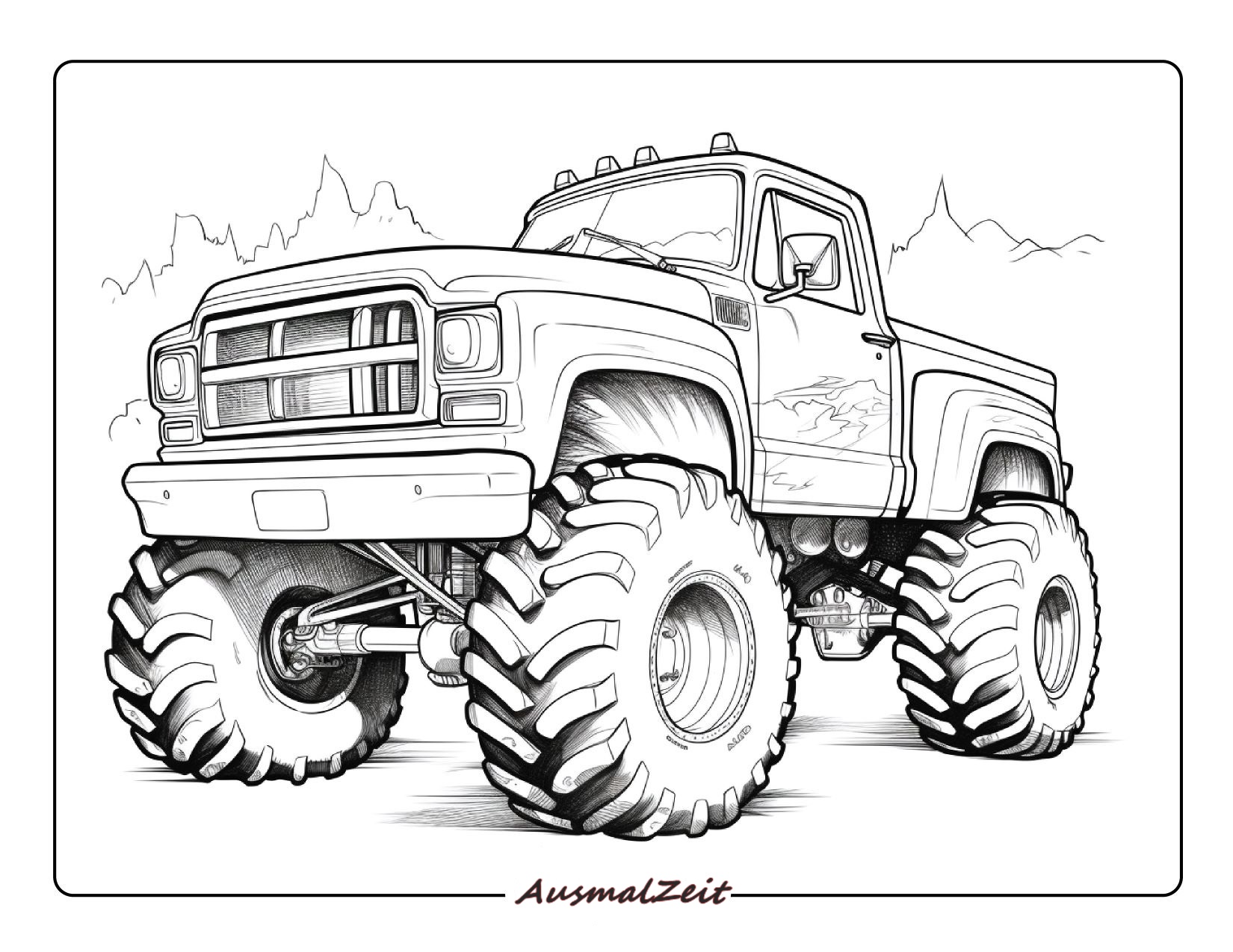 Einfacher Monster Truck Ausmalbilder für Kinder