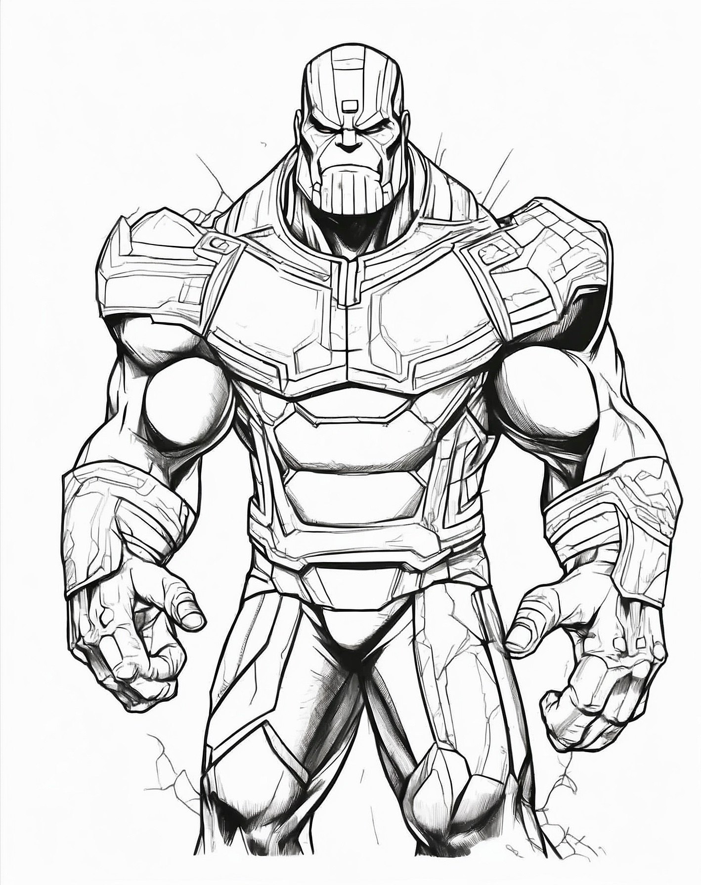 Einfacher Thanos Ausmalbild zum Ausdrucken