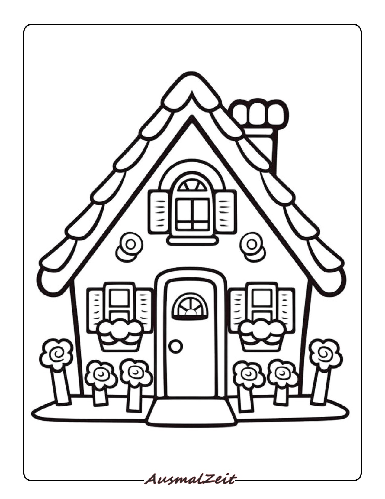 Einfamilienhaus Ausmalbild