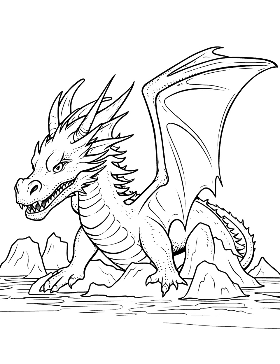 Eis Drache Ausmalbild Kostenlos zum Ausdrucken