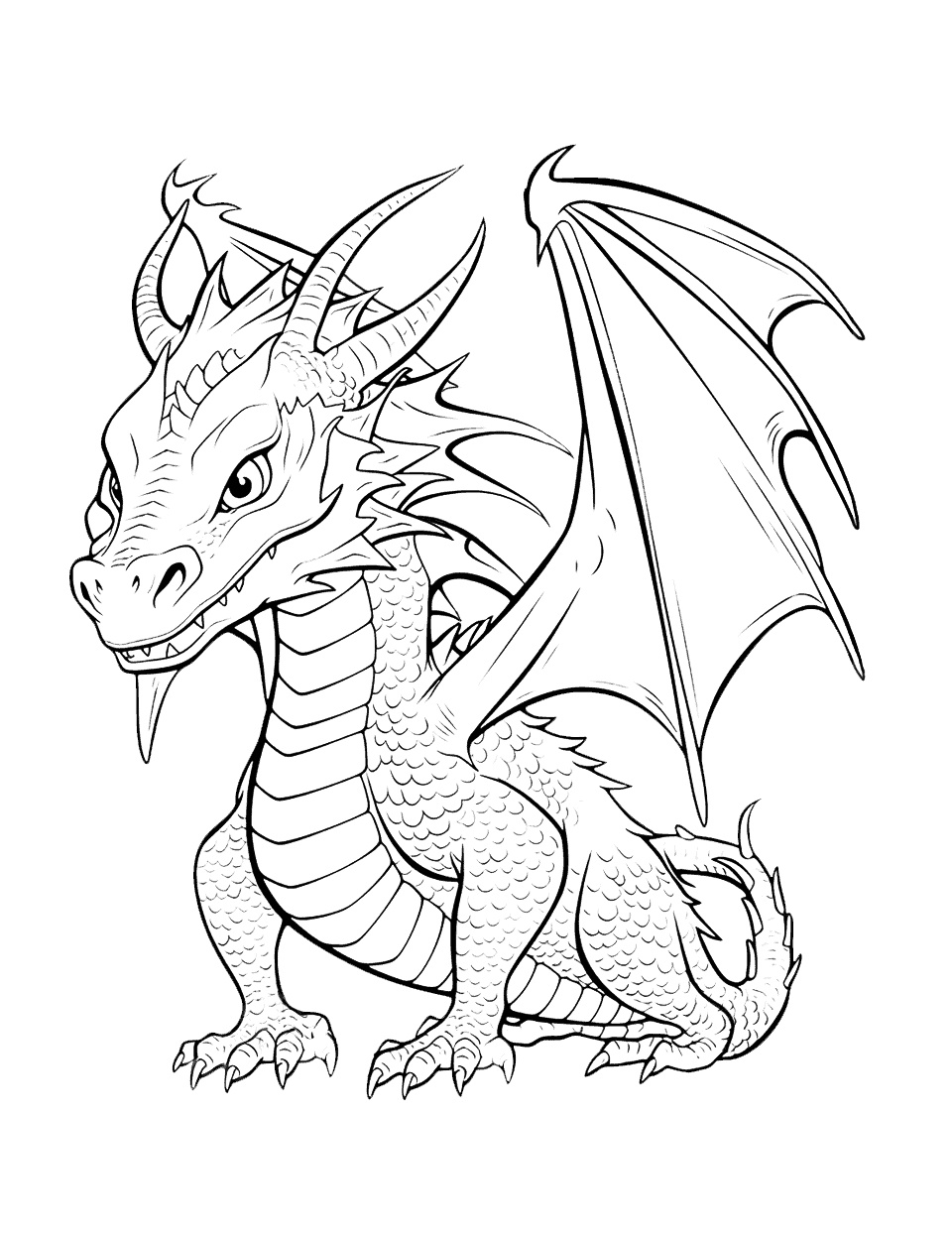 Eisflügel Drache Ausmalbild für Kinder
