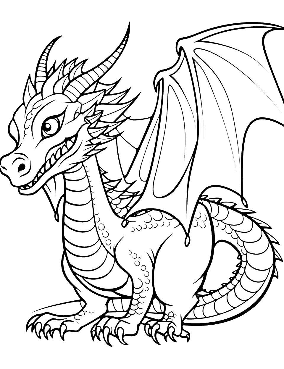 Fantasy Drache Ausmalbild