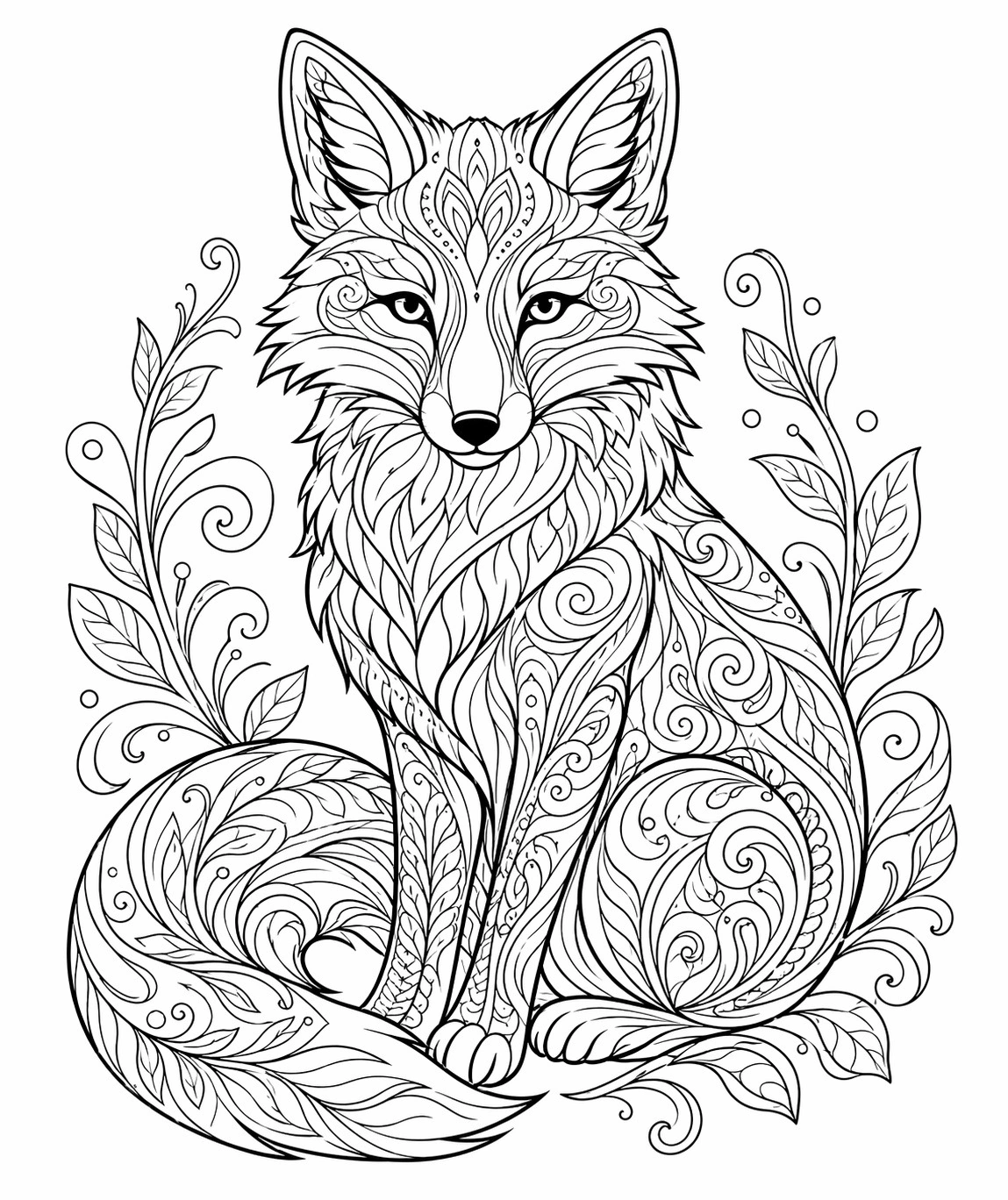 Mandala Fuchs Ausmalbild – detailreiche Malvorlage für Erwachsene