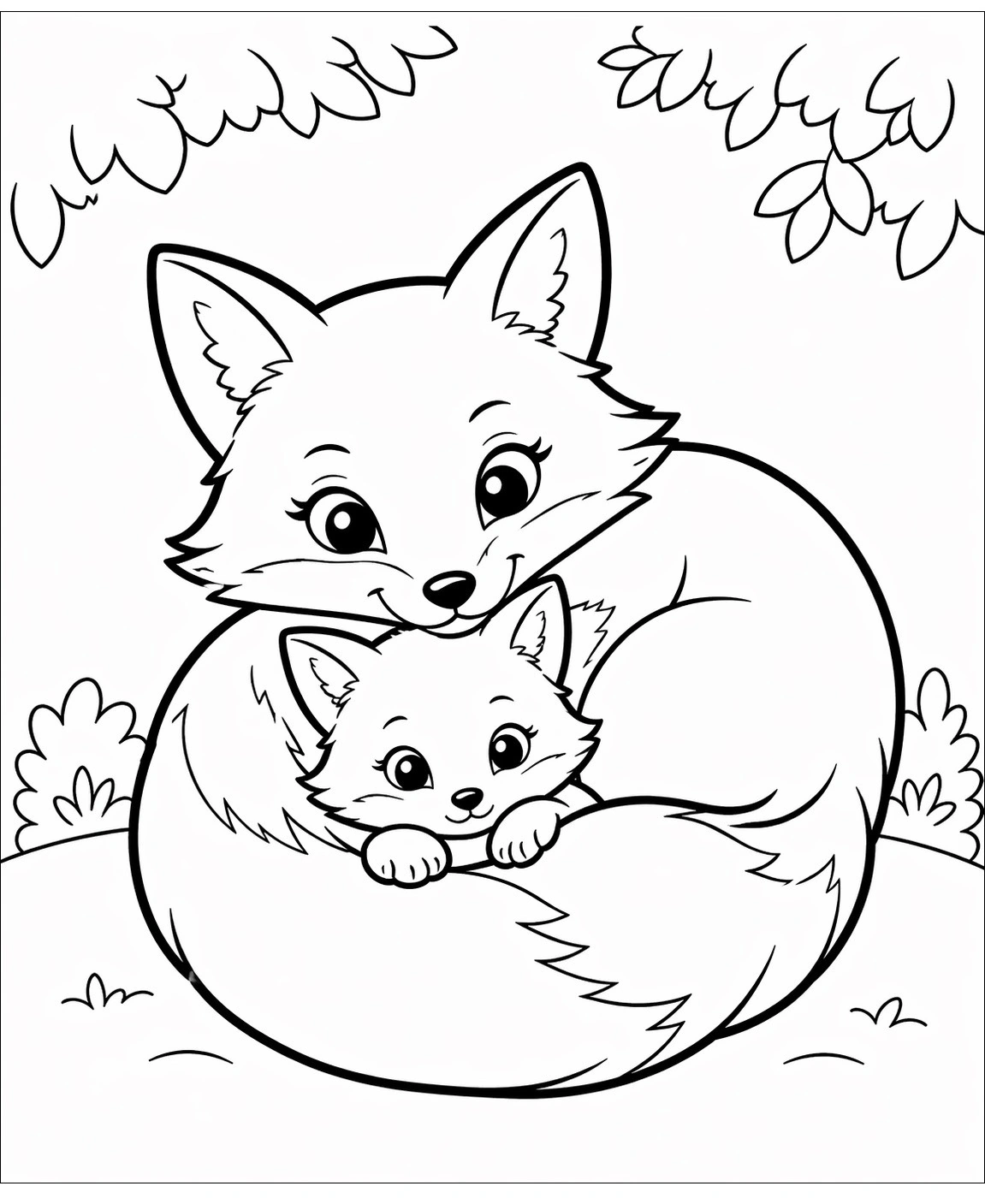 Fuchsbaby Ausmalbild – süßes junges Füchschen zum Ausmalen