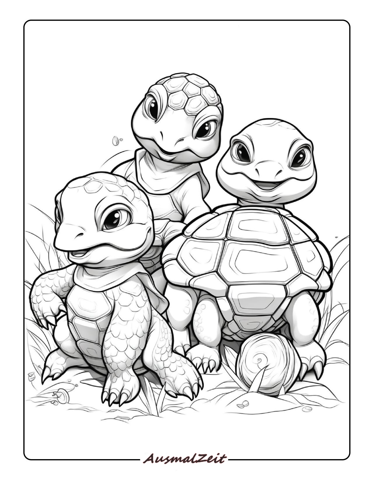 Gewöhnliche Landschildkröte Ausmalbild zum Ausdrucken