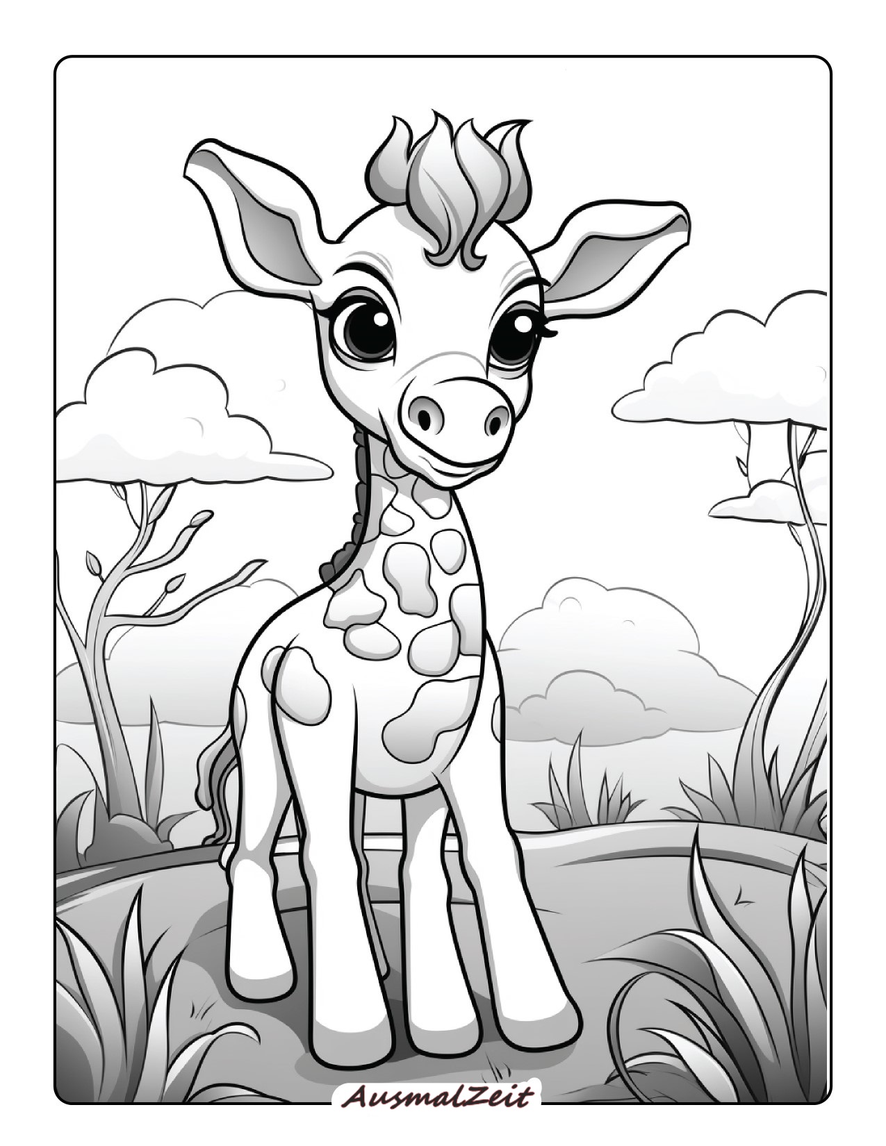 Giraffe zum Ausmalen