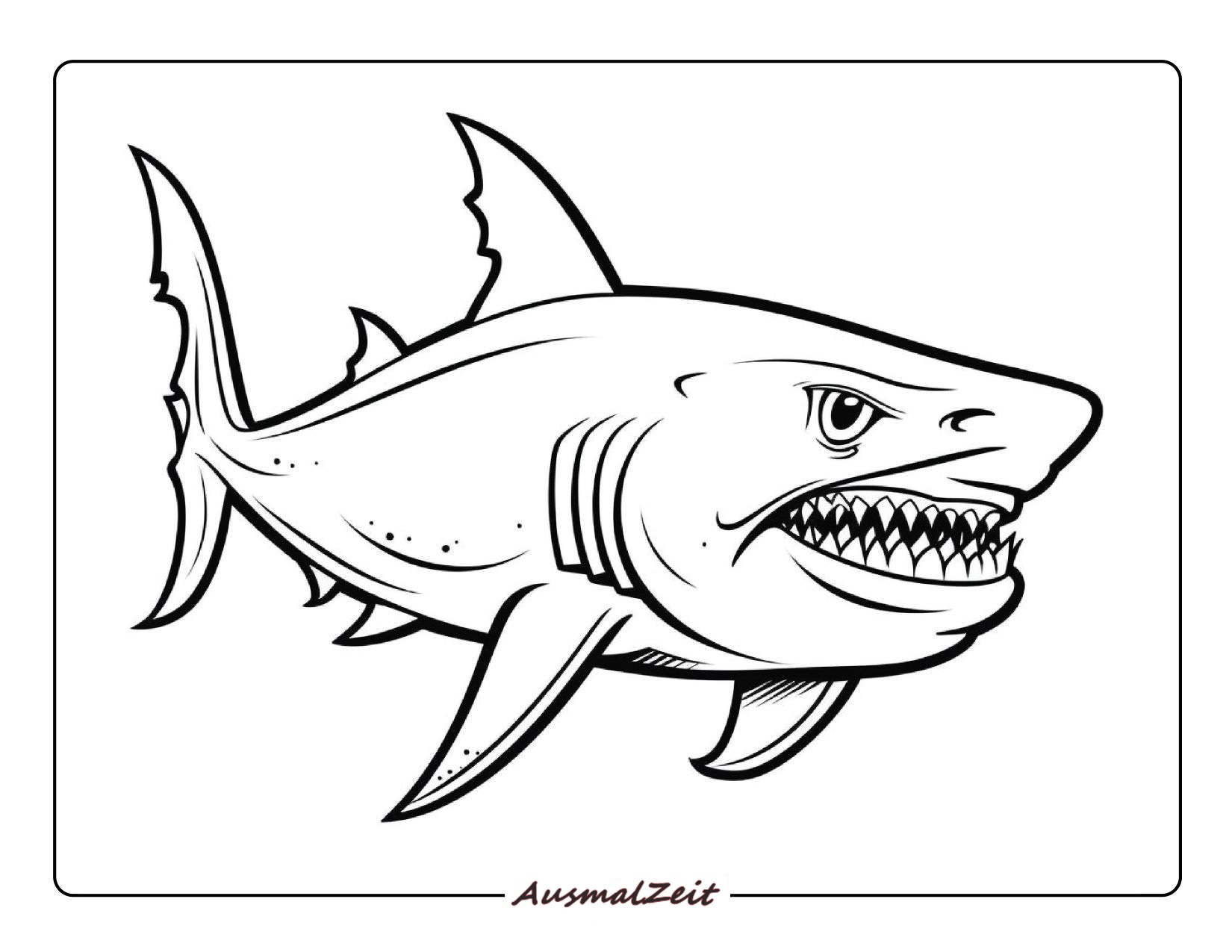Haifisch Ausmalbild für Kinder