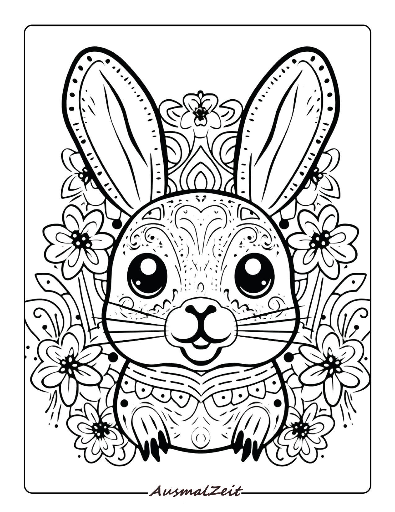 Hase Ausmalbild für Erwachsene