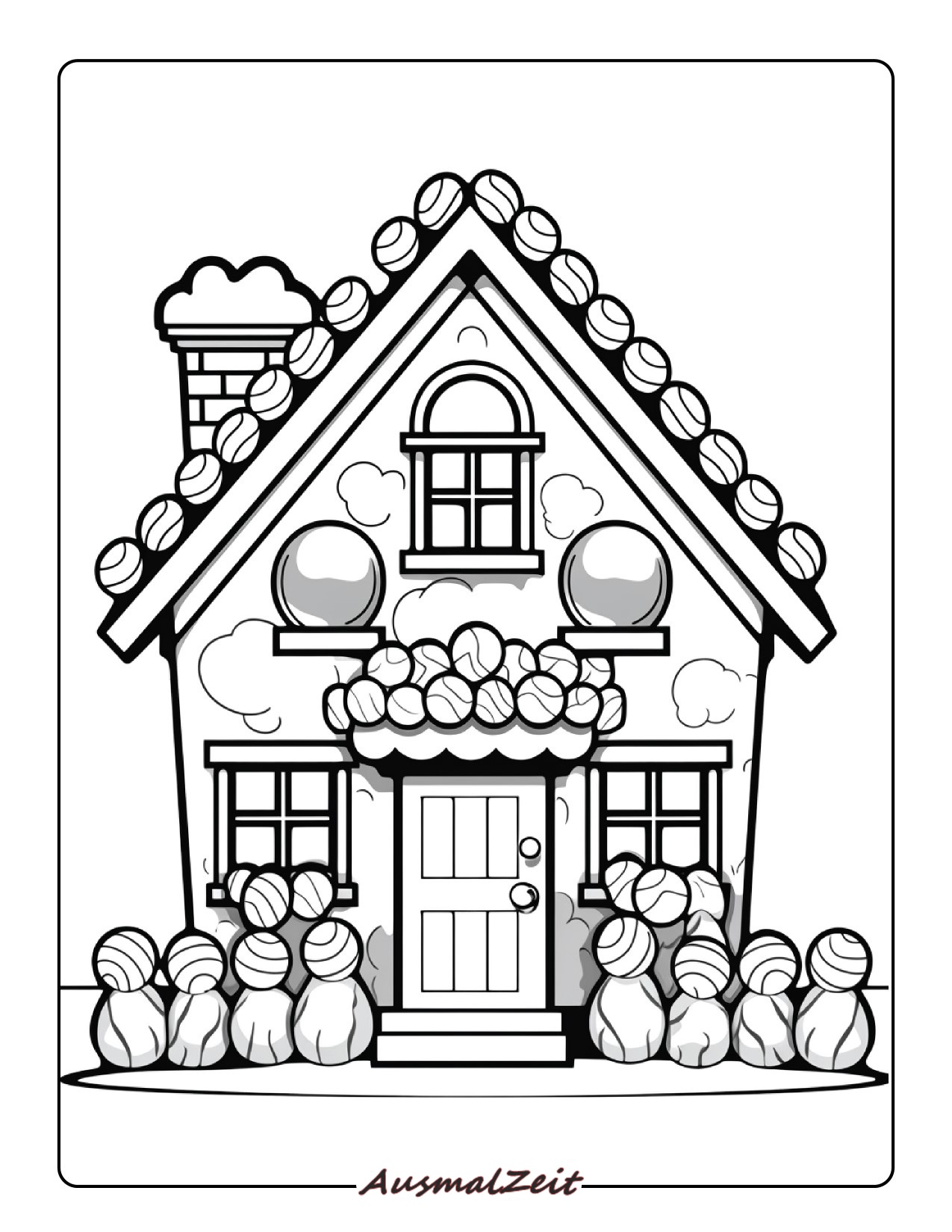 Haus mit Garten zum Ausmalen für Kinder
