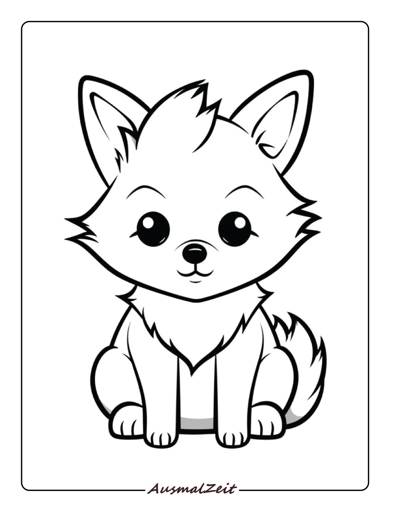 Kawaii Hund Malvorlage