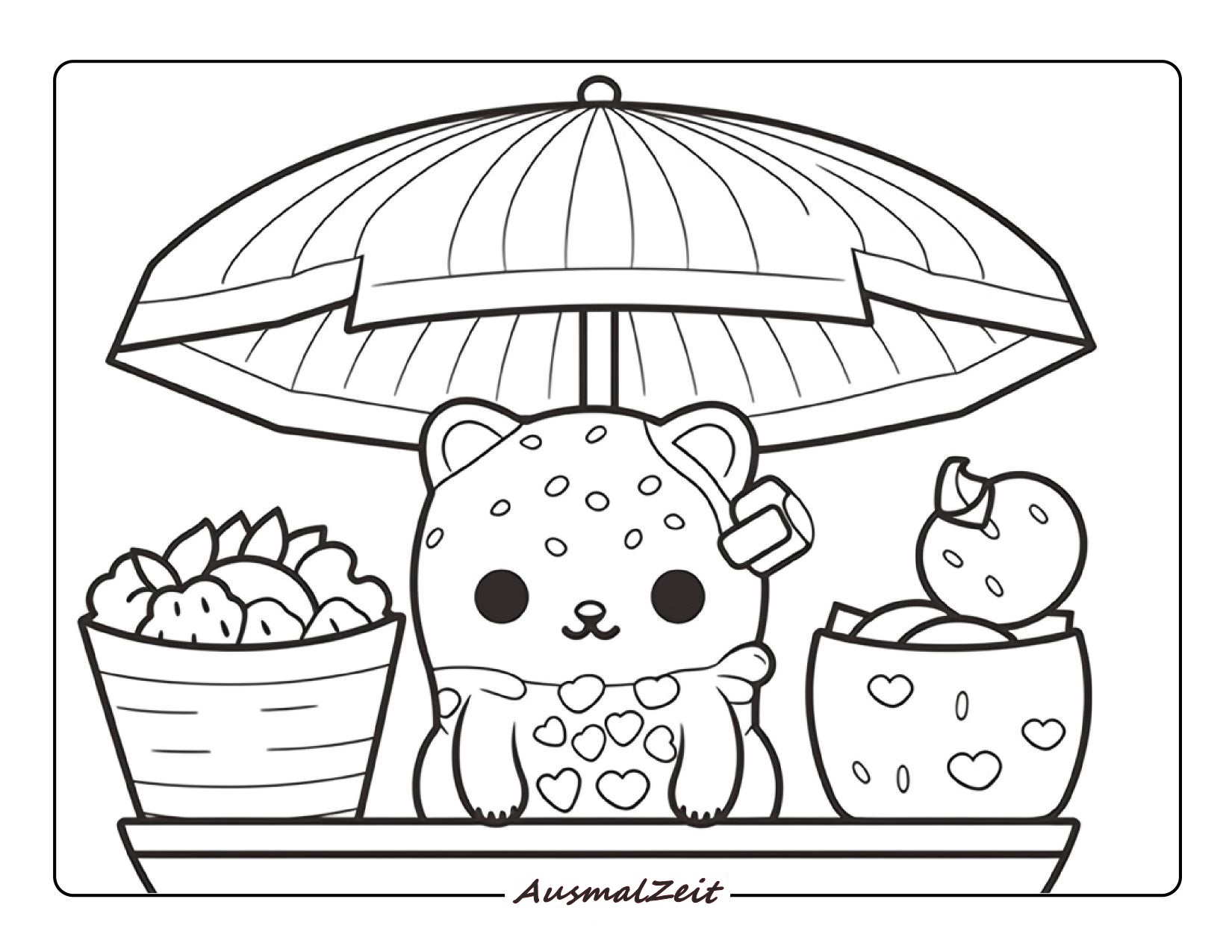 Kawaii ist im Urlaub zum Ausmalen