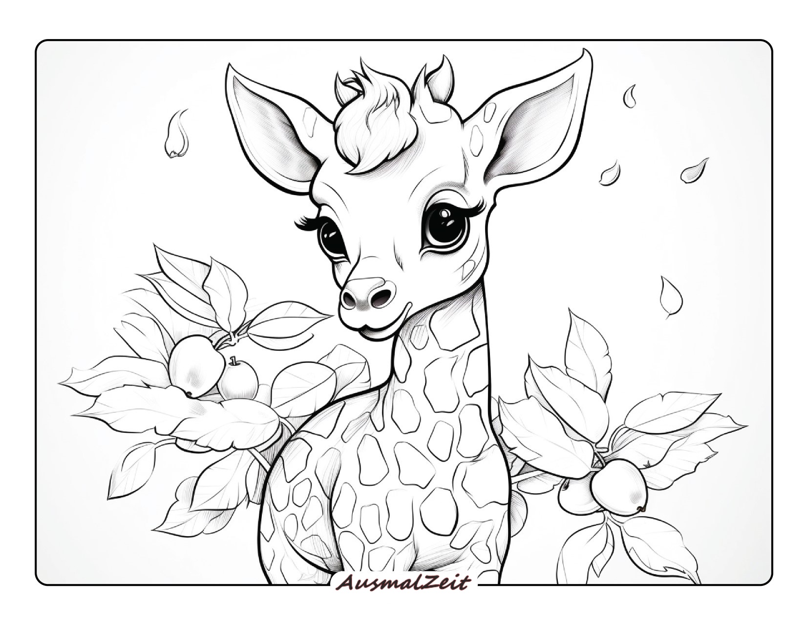 Kleine Giraffe Ausmalbild