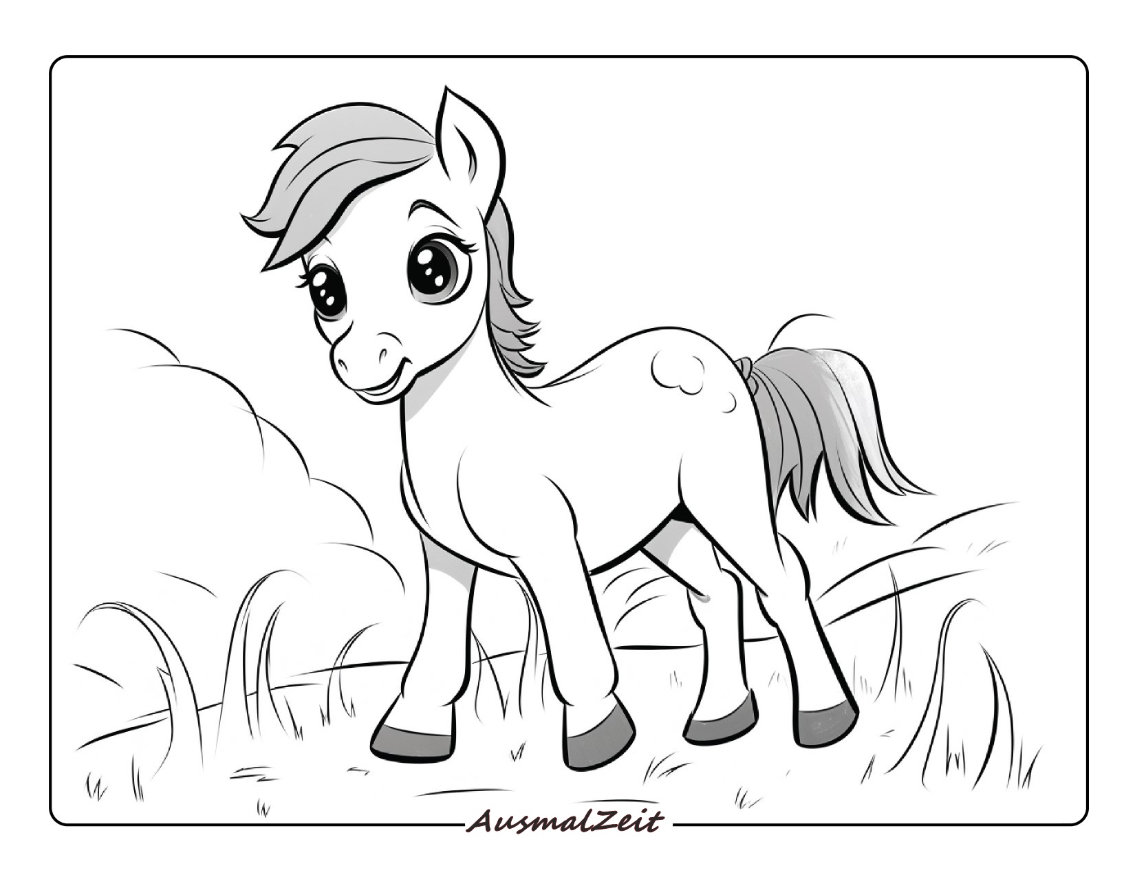 Kleine Ponys zum Ausmalen und Herunterladen