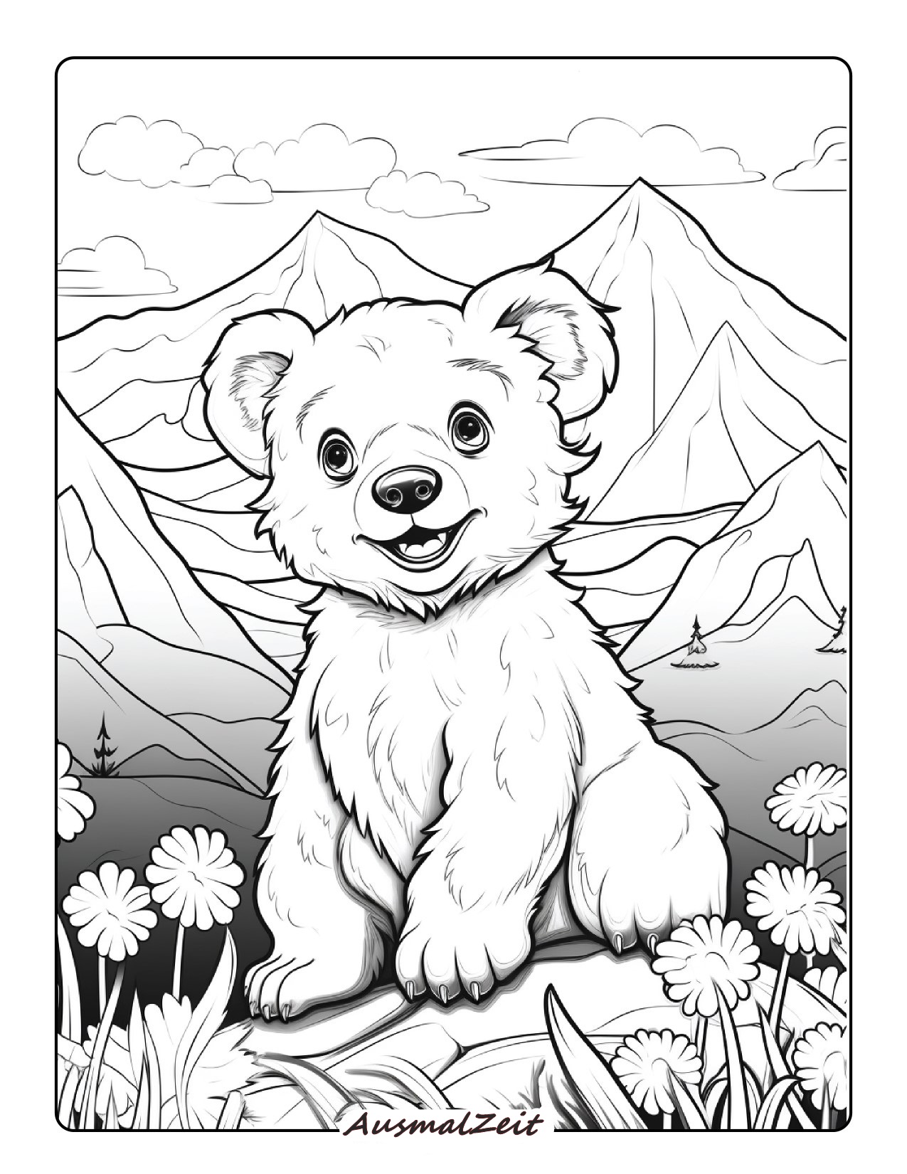 Kleiner Bär Ausmalbild zum Ausdrucken