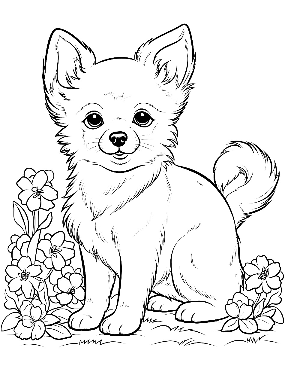 Kleiner Hund Ausmalbild zum Ausdrucken und Downloaden