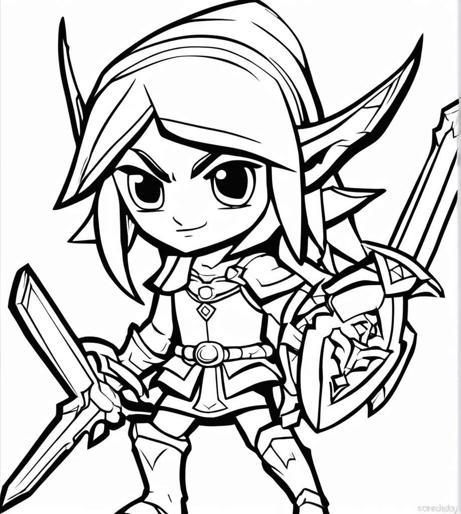 Kleiner Zelda Ausmalbild zum Ausdrucken