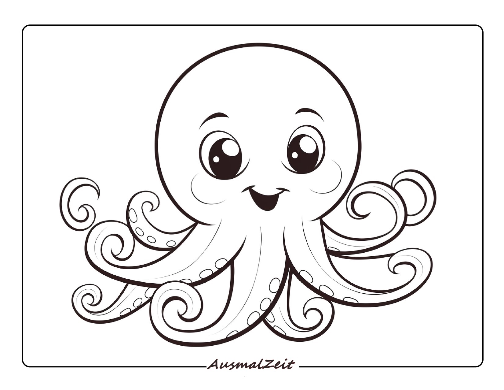 Krake Ausmalbild Tiere im Wasser