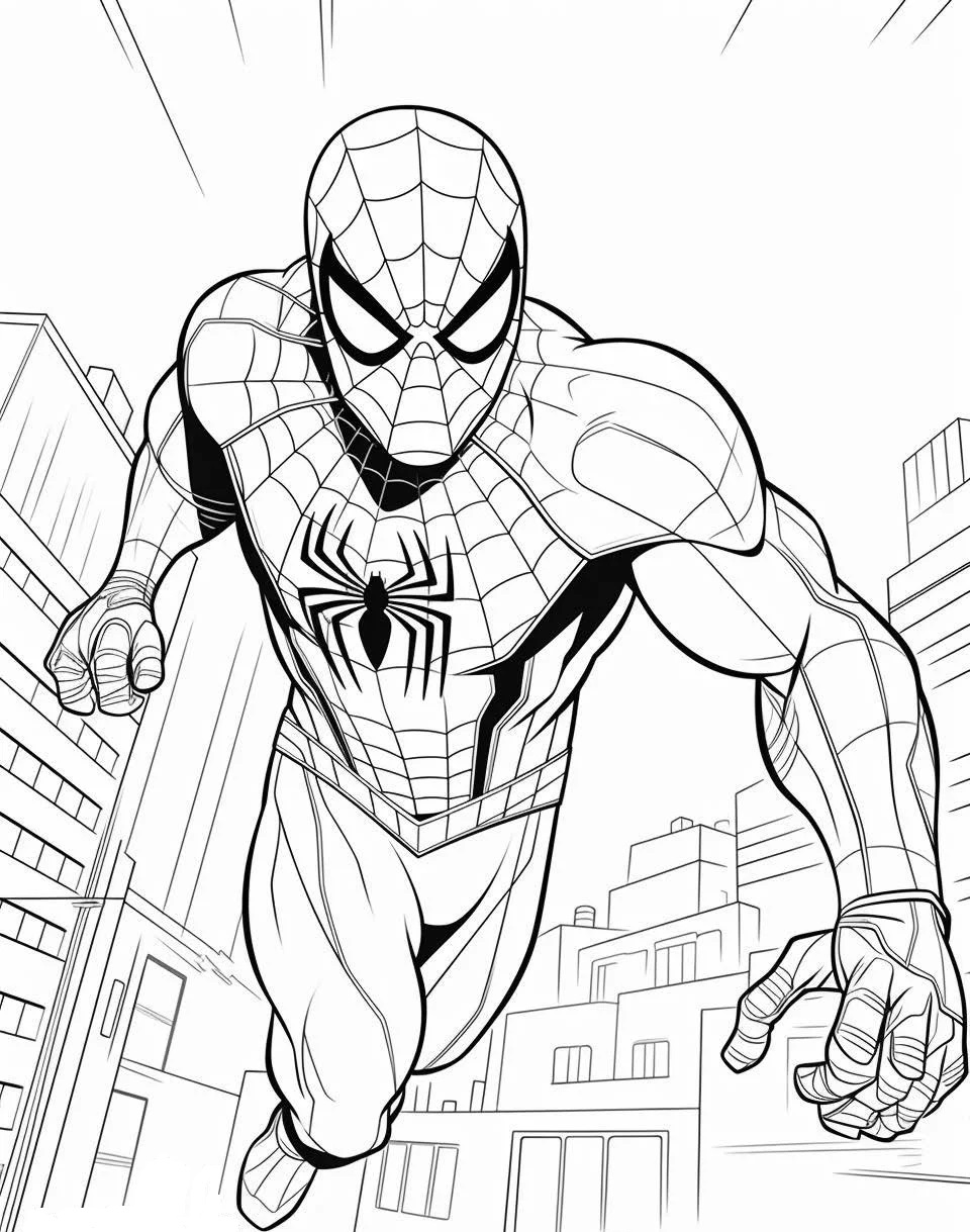 Laufender Spiderman Malvorlagen für Kinder