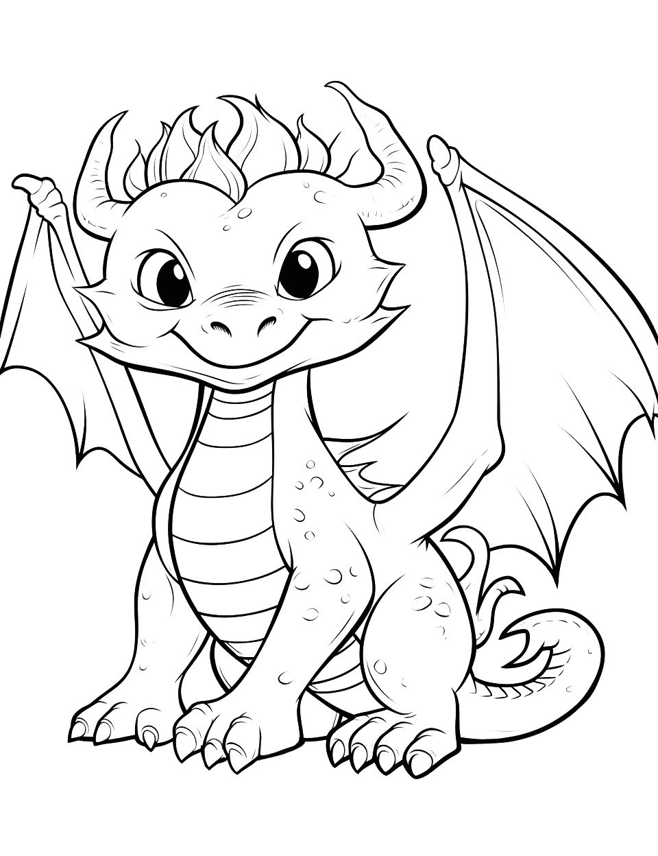 Lustige Drache Ausmalbild
